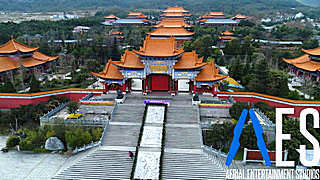 Dali, Weishan Old Town – 3 Pagodas Aerial Footage