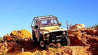 RC Land Rover D90 Pickup in the Mountains