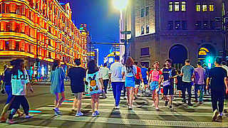 Night Shanghai – People Walking Time Lapse