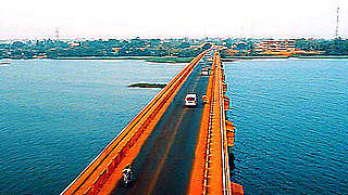 Lower Volta Bridge, Sogakope, Ghana – Aerial View