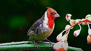 Red-crested Cardinal in the Rain