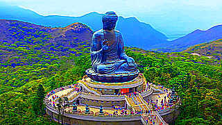 Tian Tan Buddha in Hong Kong – Aerial View