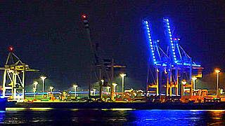 Night Lights in the Port of Hamburg