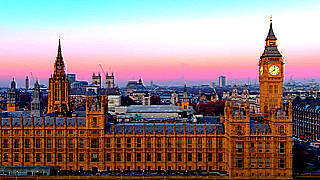 Palace of Westminster in London – Aerial View