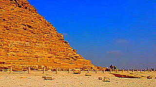 Walk to the Great Pyramid of Giza in Egypt
