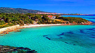 Aerial View of Girin Beach – Carloforte, South Sardinia, Italy