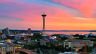 Summer Sunset in Seattle, USA