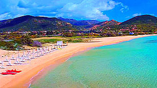 Aerial View of Monte Cogoni Beach – Chia, Sardinia, Italy