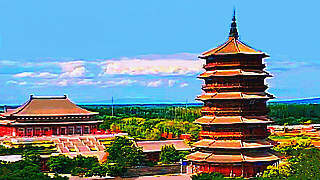 View of Yingxian Wooden Pagoda – Shanxi, China