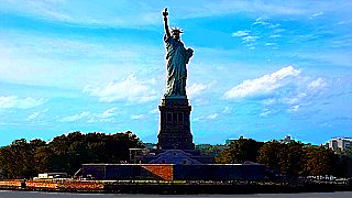 View of the Statue of Liberty from a Cruise Ship in New York