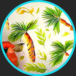Watercolor Pattern of Tropical Palm Tree